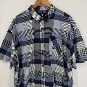 Rocawear Classic Mens 4XB Short Sleeve Plaid Button Up Shirt Y2K